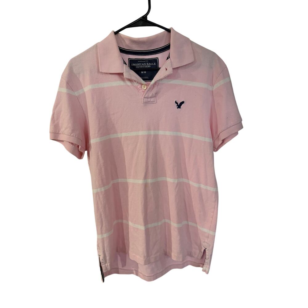 vintage fit american eagle polo style shirt pink